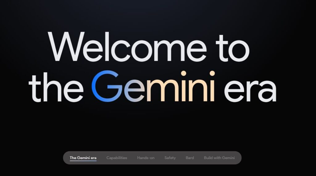 Website giới thiệu Google Gemini AI