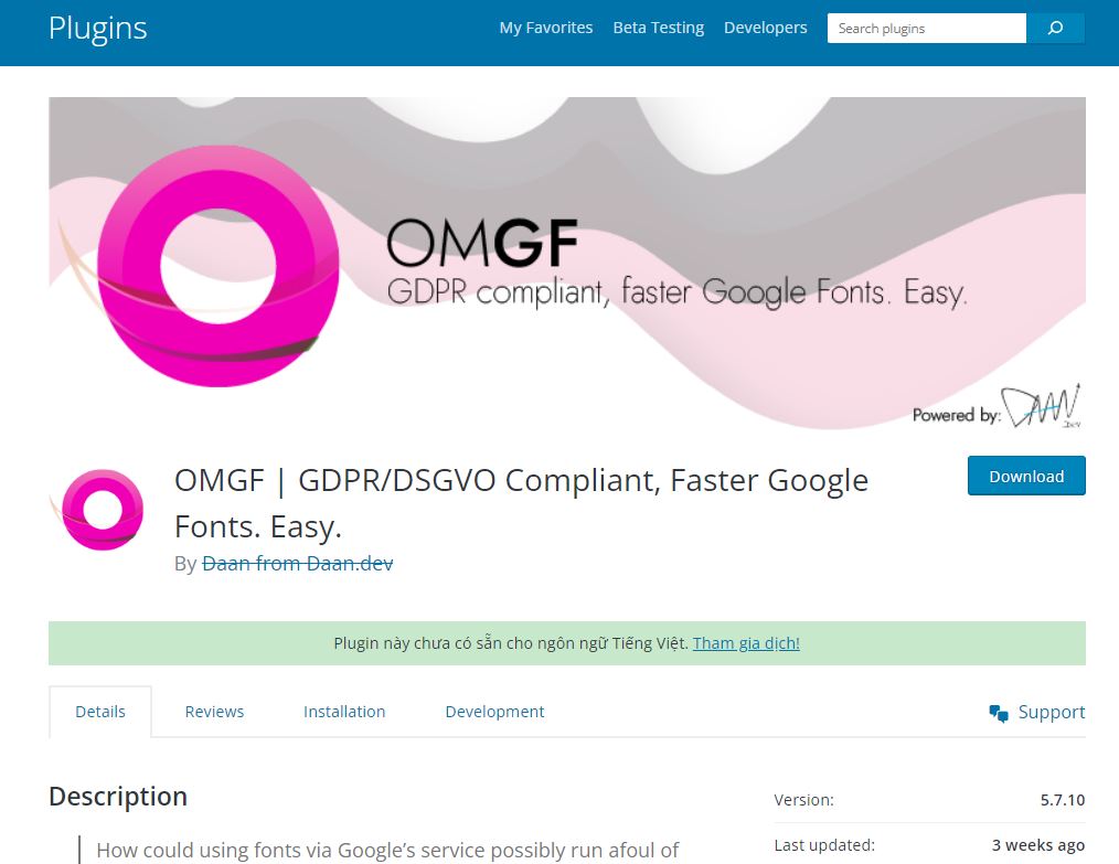 Plugin OMGF | GDPR/DSGVO Compliant, Faster Google Fonts. Easy.