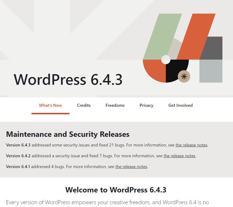 WordPress 6.4.3: Bản phát hành bảo mật và sửa lỗi