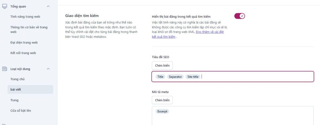 Tùy chỉnh SEO cho nội dung bài viết