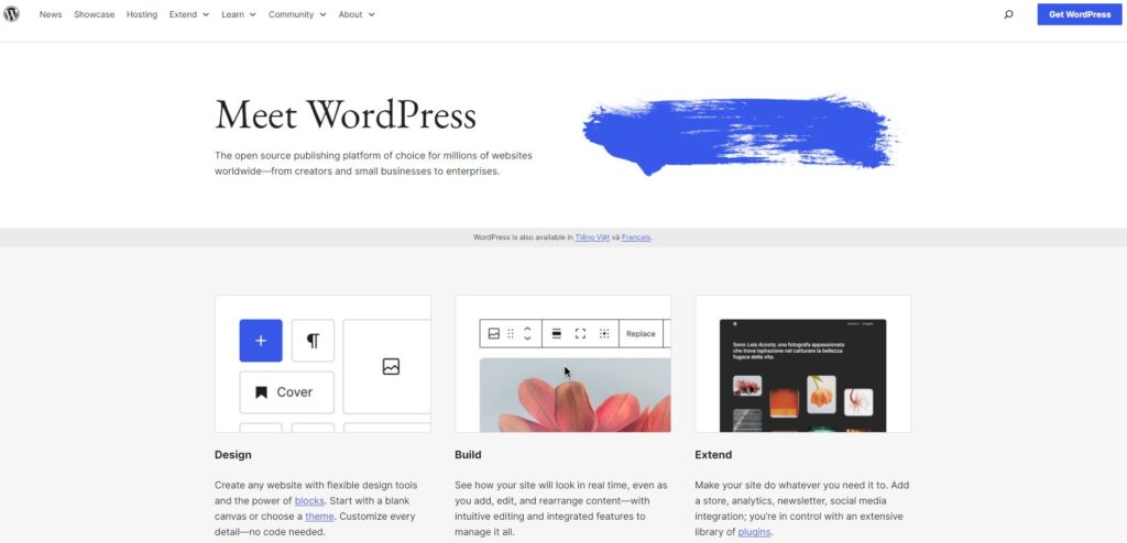 Trang chủ WordPress.org