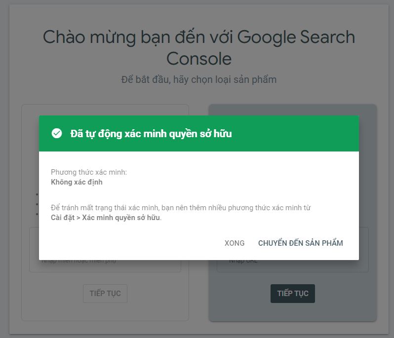 Xác minh trong Google Search Console