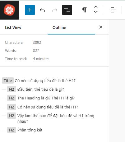 Outline của chính bài viết này